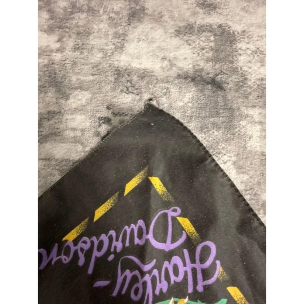Vtg Harley Davidson Bandana Scarf 30x30 Floral Rose Eagle Black‎ Biker Punk